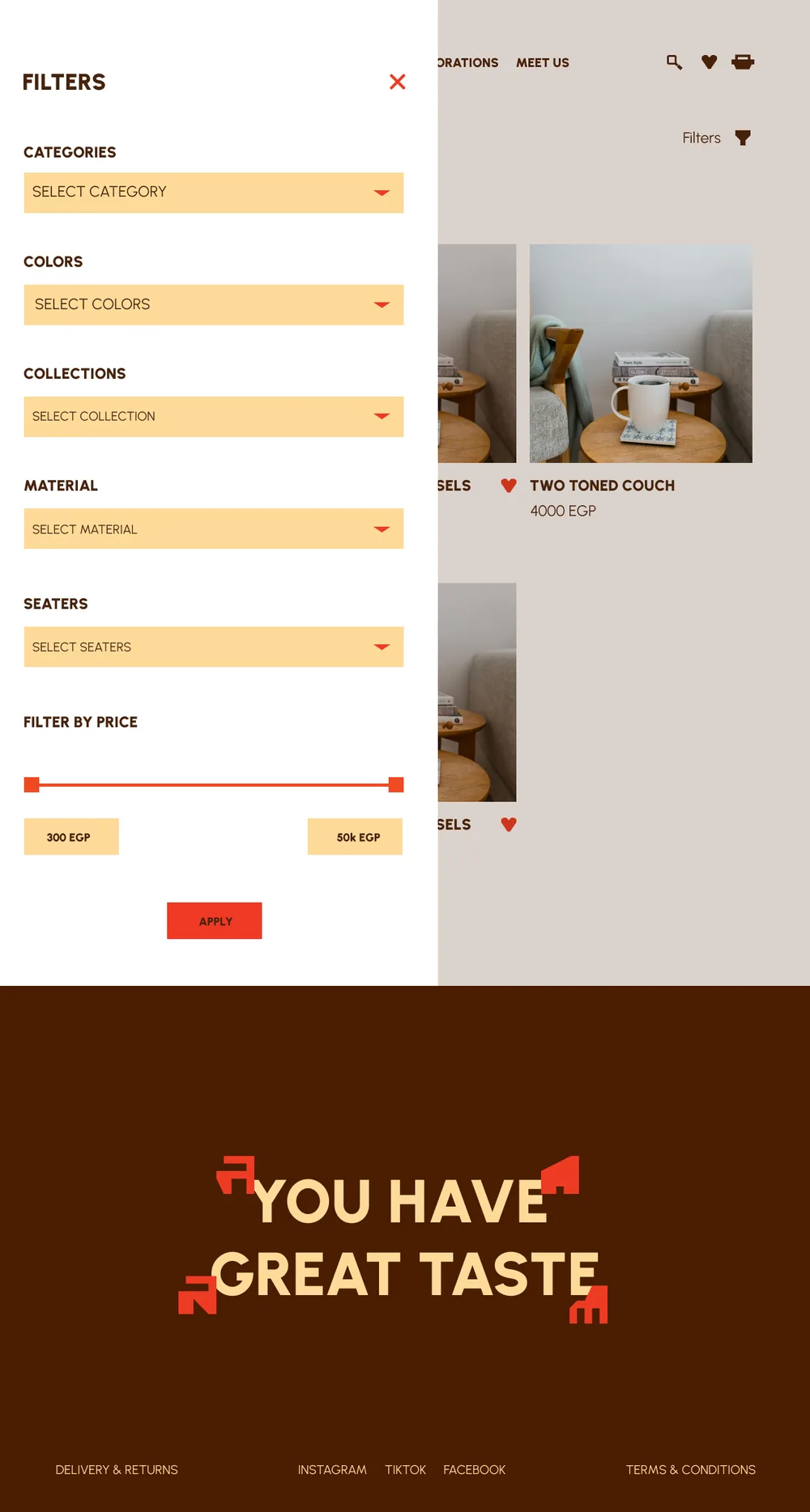 Alive and Well Filters on desktop