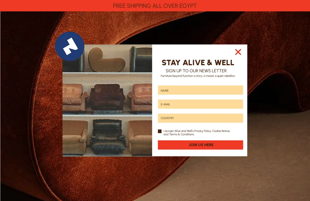 Alive and Well Newsletter on desktop