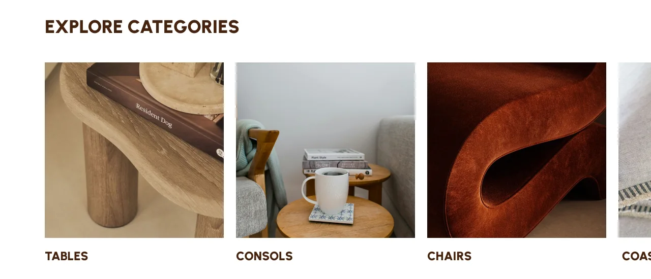 Tables category on hover