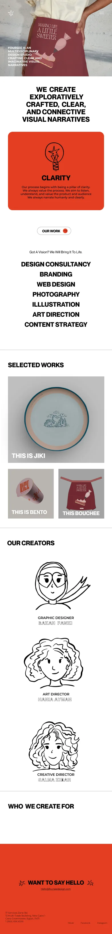 FOURSEE Home page on mobile, full length